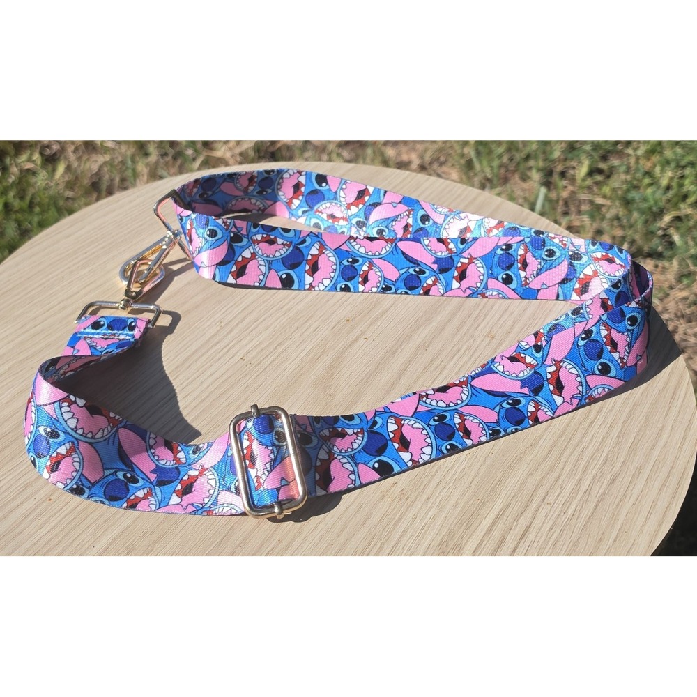 Disney Stitch Dog Leash Adjustable Nylon Strap Blue Pink Character Print